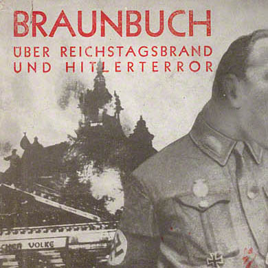 Cover des Braunbuchs über Reichstagsbrand und Hitlerterror, gestaltet von John Heartfield 
