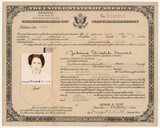 Einbürgerungsurkunde der USA für Johanna Husserl 