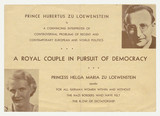 Brochure of talks given by Prinz Hubertus and Prinzessin Helga zu Löwenstein